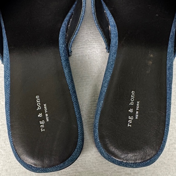 Rag & Bone Mara Blue Denim Platform Clogs Size 39 or US 9 - Picture 10 of 16